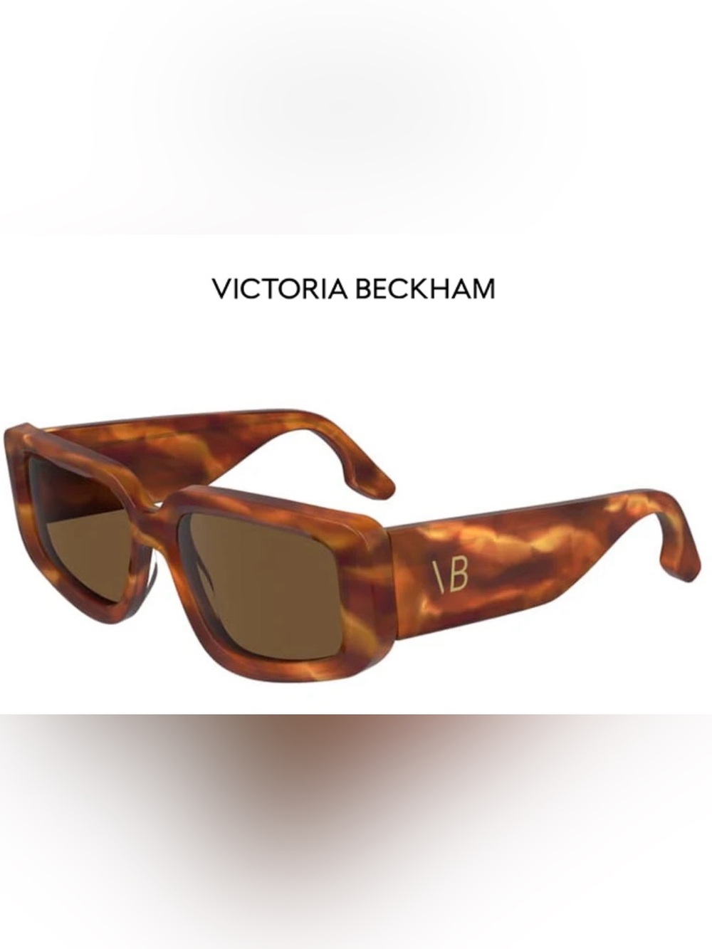 Victoria Beckham Tortoiseshell Square Sunglasses — Striped Blonde Havana - Picture 2 of 8